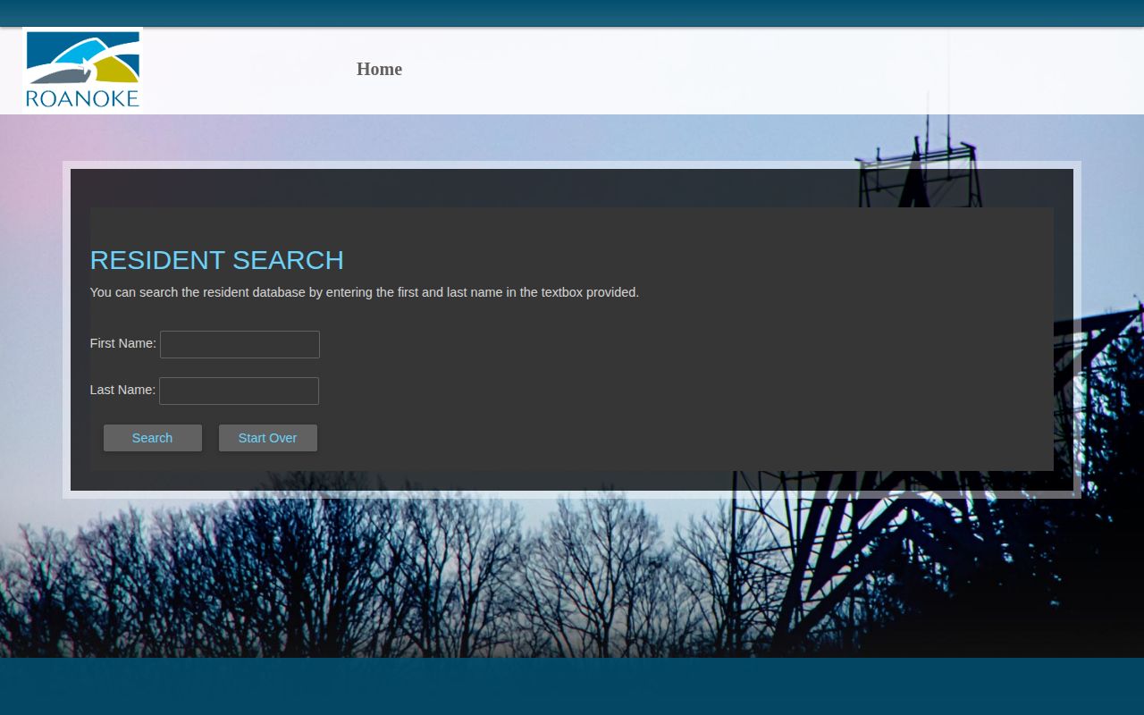 Roanoke City RCDC resident search for current custody records